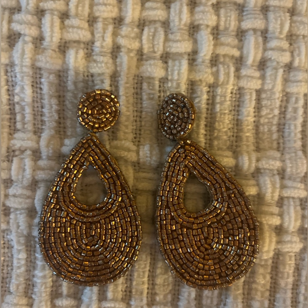 Gold beaded earrings